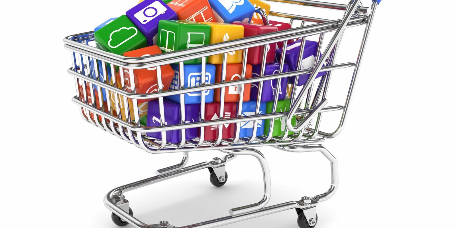 Shopping cart with media boxes